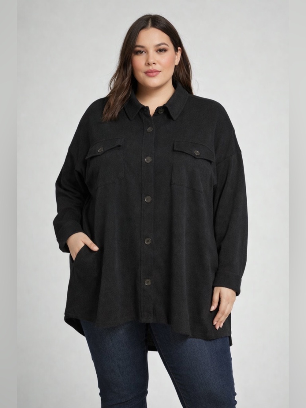 Zenana Button Front Coat Jacket Size 3X